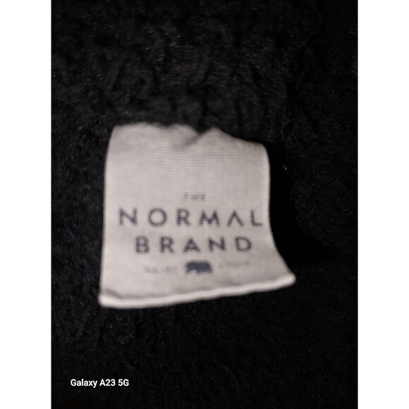 The Normal Brand Denim Moto Jacket Coat Motor Motorcycle Black Medium Sherpa - Picture 9 of 10